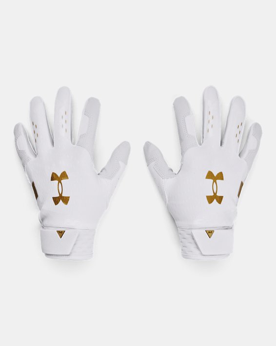 Boys' UA Harper Hustle 21 Batting Gloves, White, pdpMainDesktop image number 0